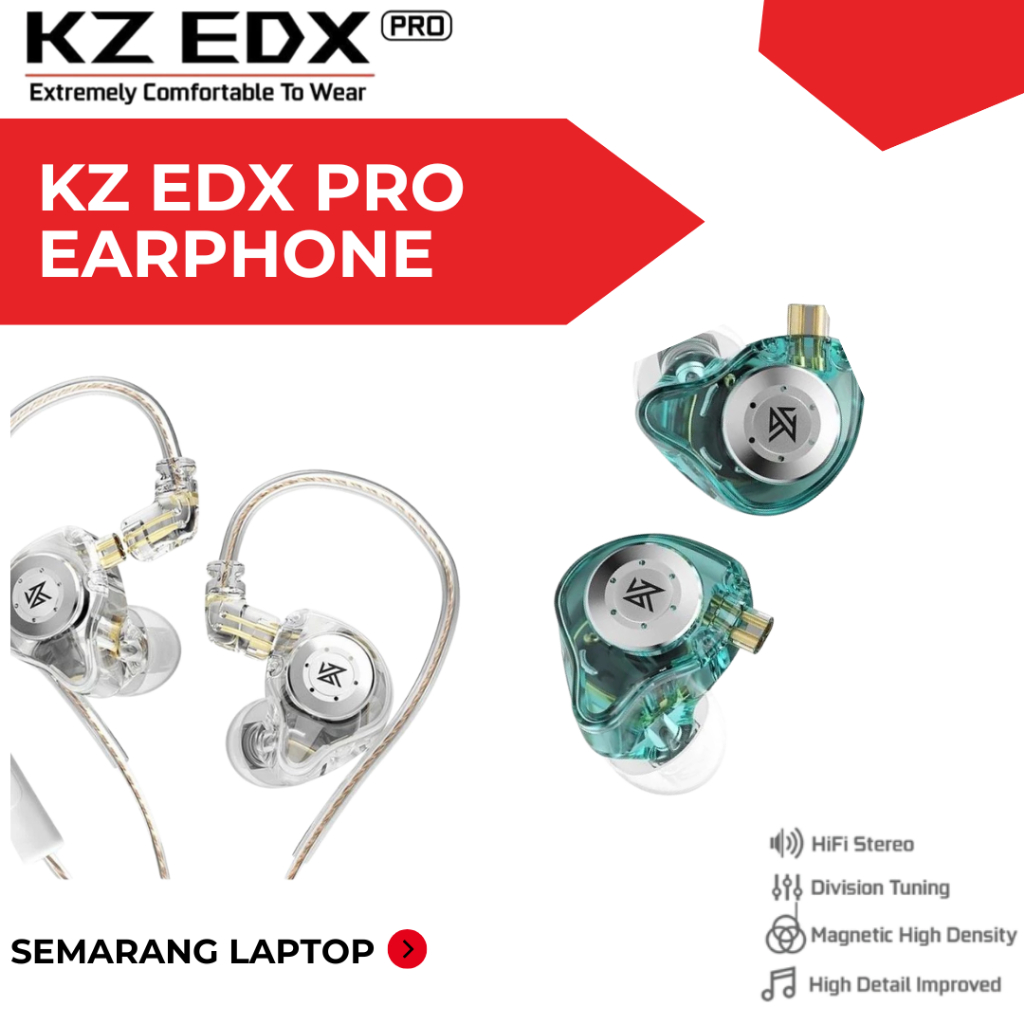 KZ EDX PRO Earphone Headset Kabel Mic Crystal Hedset Audio Murah Bagus