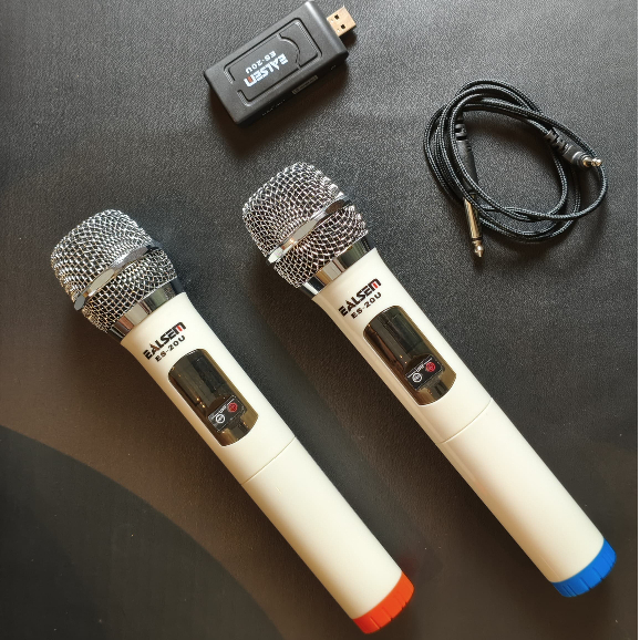 Mic Wireless Ealsem ES-20U Mic Tanpa Kabel Receiver Power USB Suara Jernih