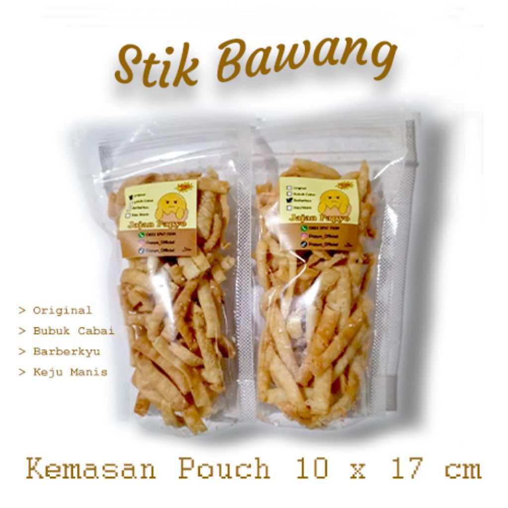 

Stik Bawang Kemasan Pouch dengan Varian Rasa Food Snack