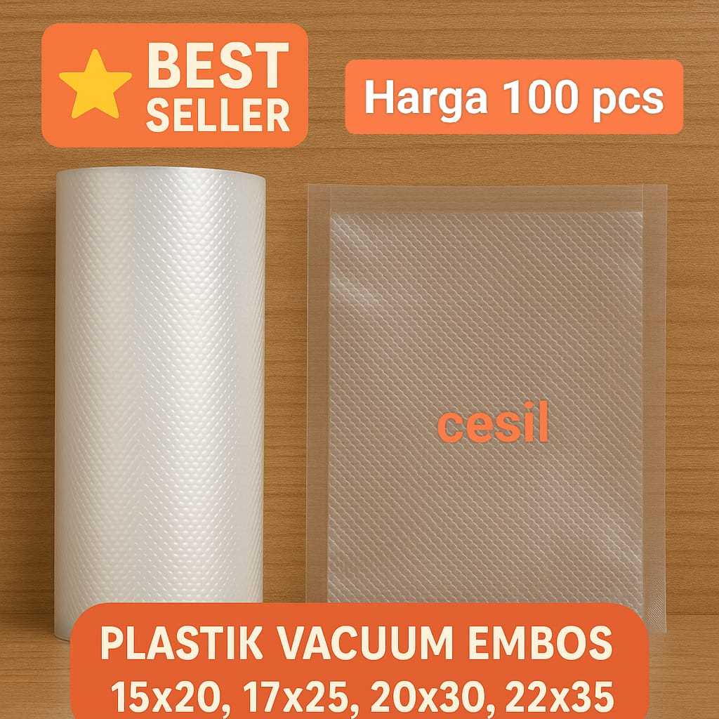 Plastik Vacuum Embos 100 Lembar / Plastik Vacum embos / Plastik Vacum / Plastik Sealer /Sealer Vacum
