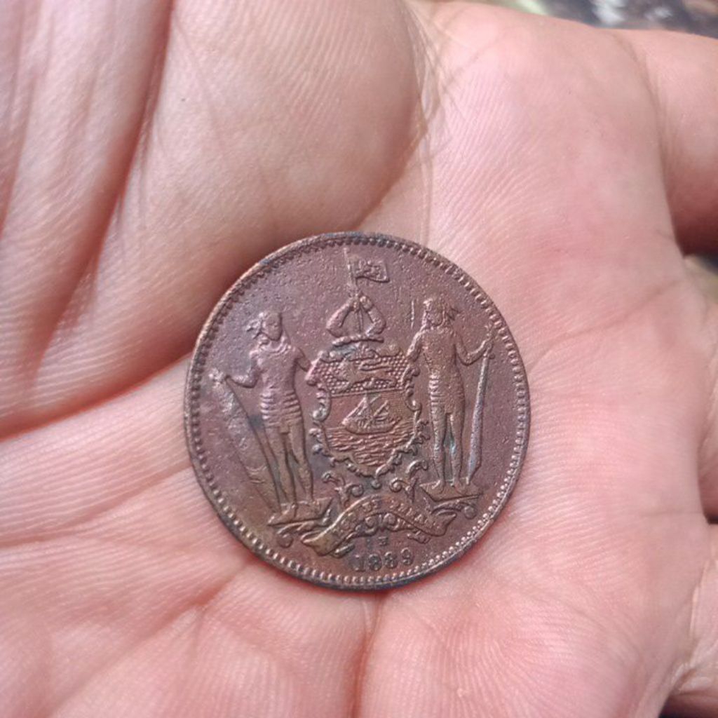 koin one Cen BRITISH NORTH BORNEO 1882 sampai 1891 cukup sulit kondisi detail