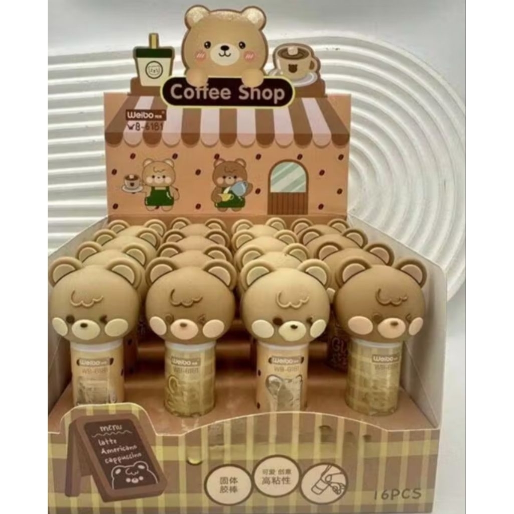 

Weibo - Eraser Press Head Bear WB-3458 / Penghapus Karakter Tekan Weibo Coffee Bear Lucu