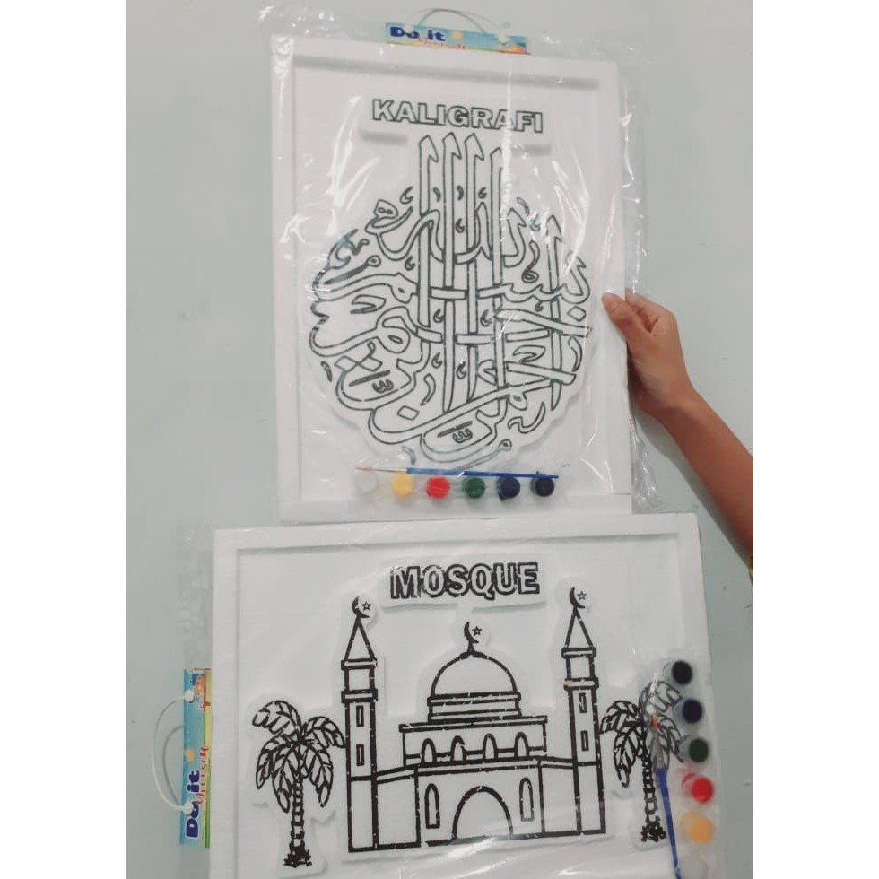 

HLS - Paket Mewarnai Sterofoam Lukis 3D 30X40 / Paket Lukis Sterofoam Mewarnai Motif Kaligrafi , Masjid