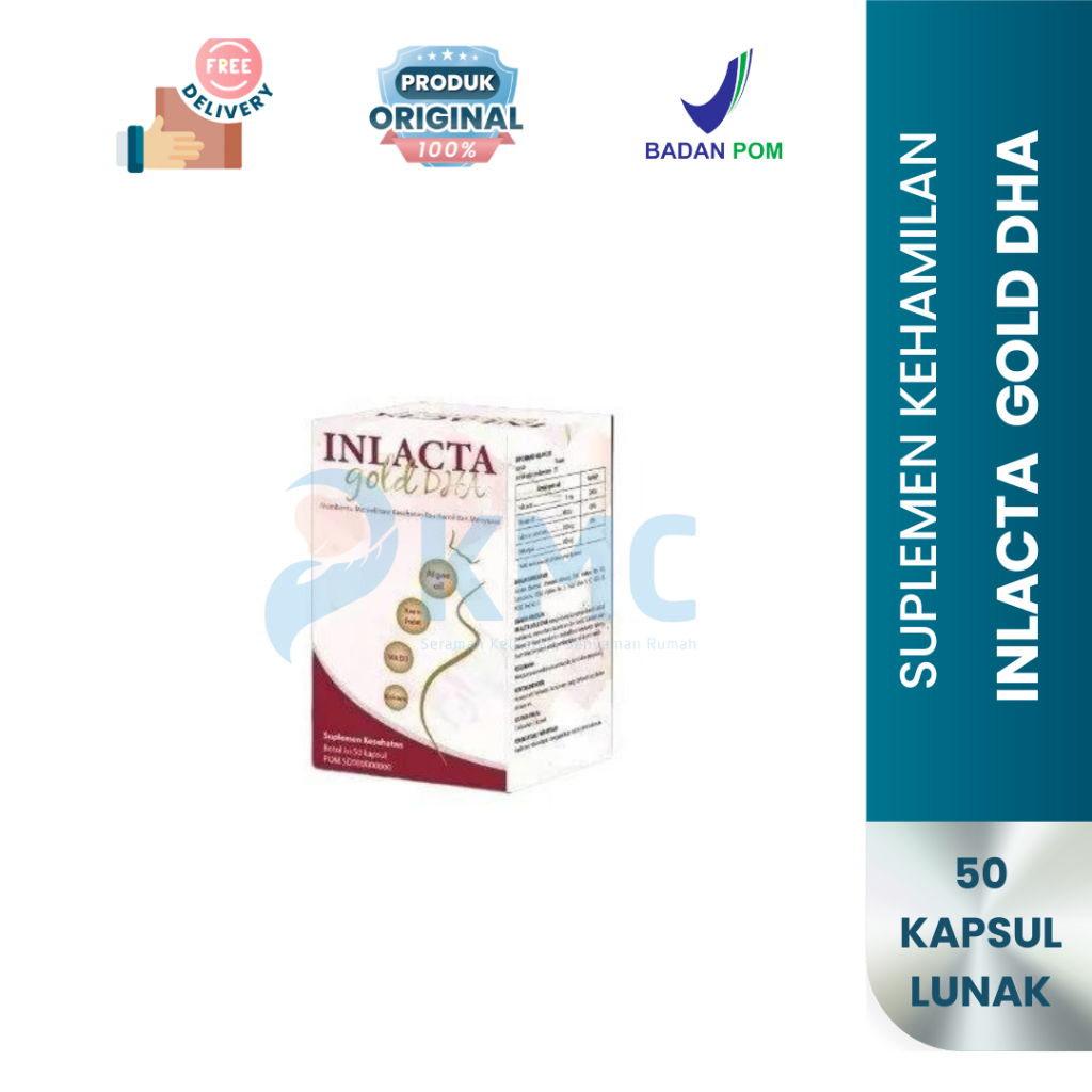 Inlacta Gold DHA Suplementasi DHA Ibu Hamil 50 Kapsul Lunak