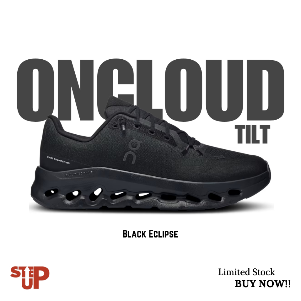 Sepatu Ón Running OnCloudtilt Black Eclipse 100% Authentic