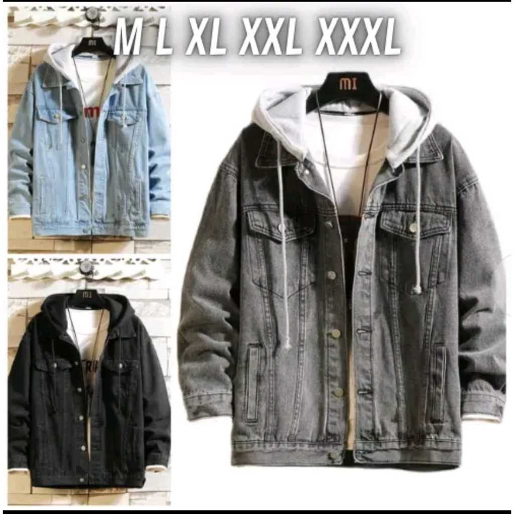Jaket Pria Tebal Import Jaket Jeans Hoodie Jaket Jeans Hoodie Pria Jumbo