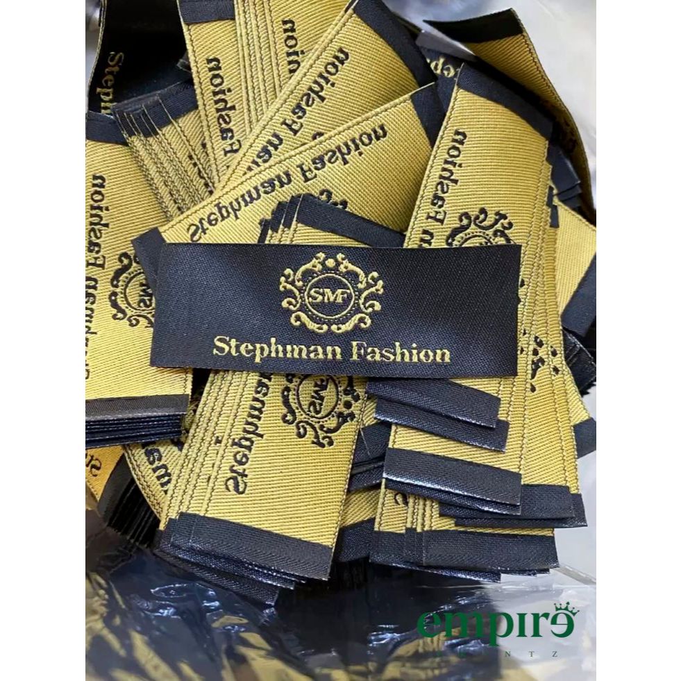 

LABEL WOVEN COSTUM/Gratis design/woven bordir/2x4 2x5 2x6 cm/label rajut/label pakaian/label nama