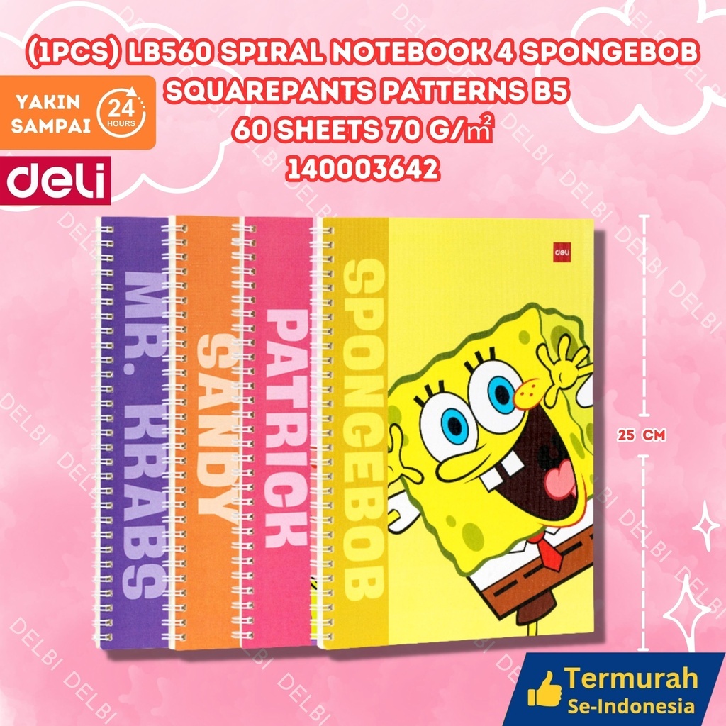 

Spiral Notebook 4 Spongebob Squarepants patterns BINDER BUKU TULIS DELI SPONGEBO