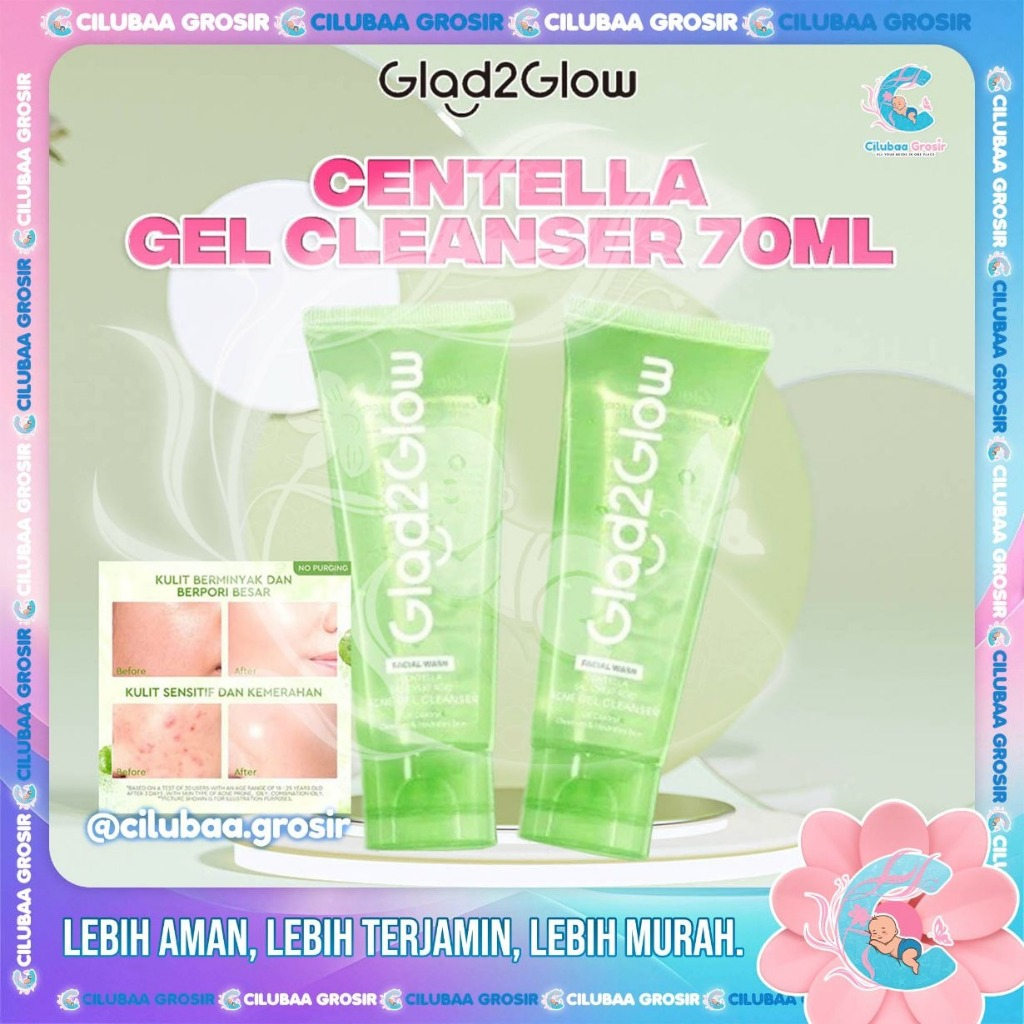 GLAD2GLOW Centella Salicylic Acid Acne Gel Cleanser 70mL || Facial Wash Acne || Face Wash