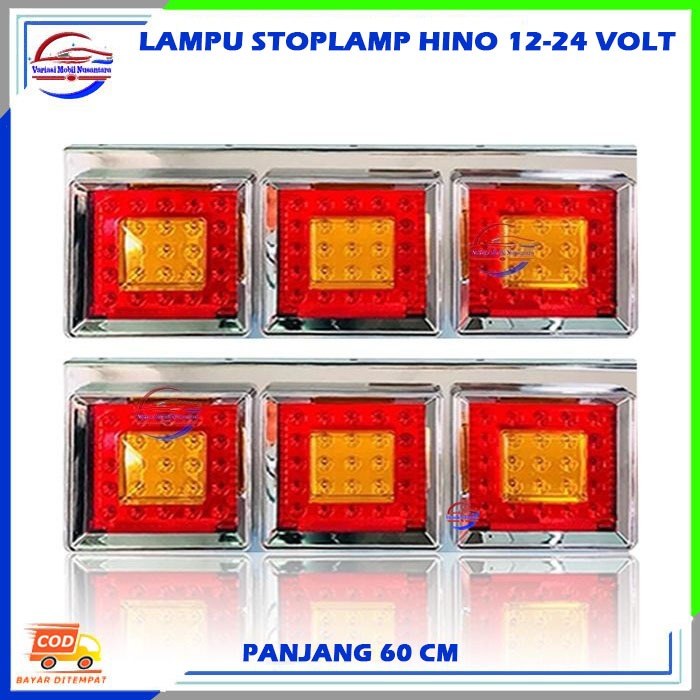 Lampu Variasi Stoplamp Rem Sein Sen Stop lamp Kotak Running Led Belakang Truk Fuso Hino 24 Volt