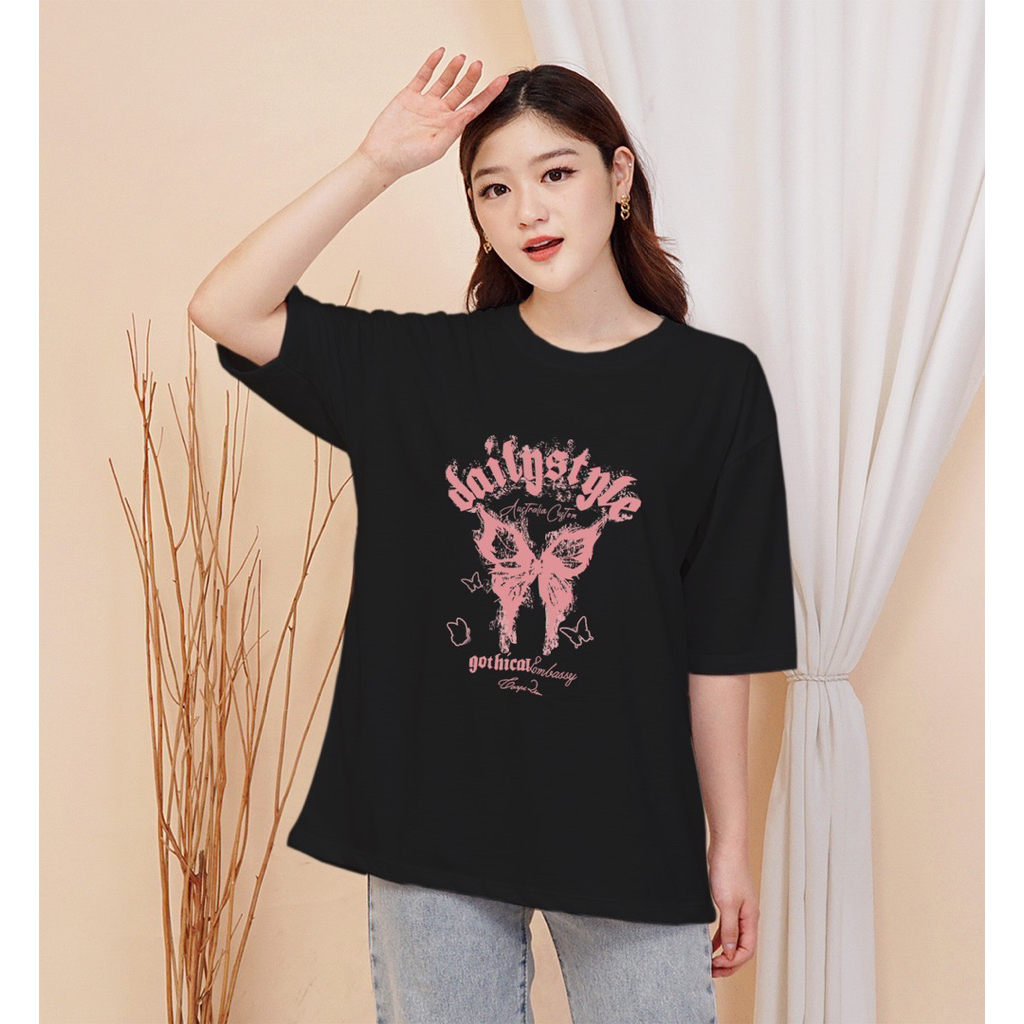 Bisa Cod kaos distro lengan pendek motif / kaos wanita kekinian lengan pendek/ kaos distro terpopule