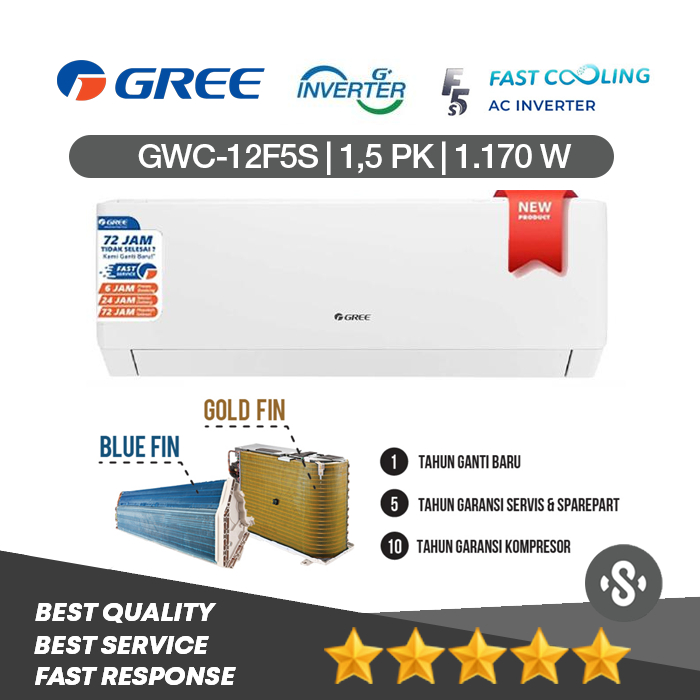 GREE GWC -12F5S AC SPLIT 1.5 PK GWC12F5S AC GREE 1.5 PK INVERTER NEW