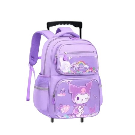 Tas Troli Anak Sekolah PAUD TK SD Kuromi Sanrio Mika Tas Koper Anak Murah