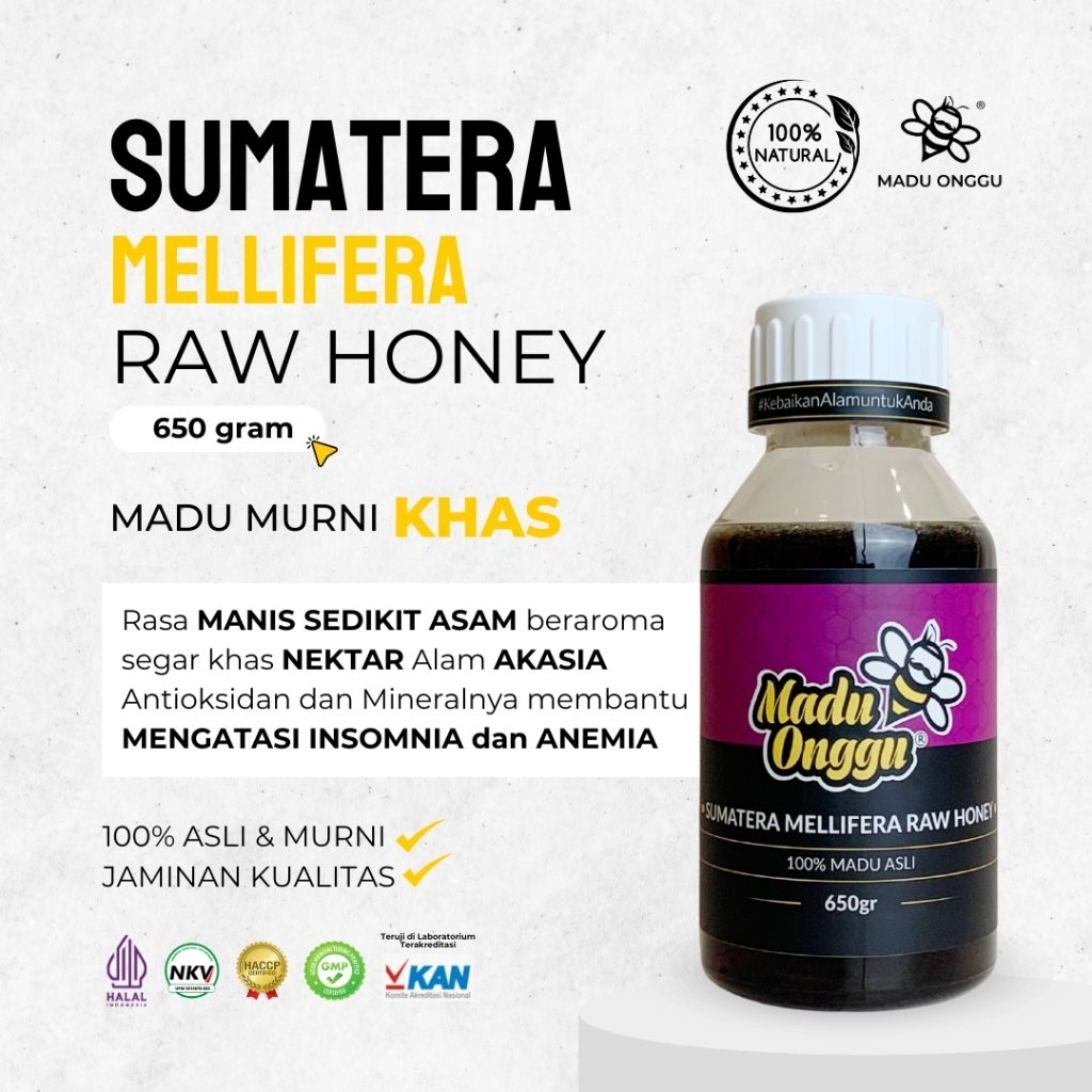 

Madu Asli Murni Madu Onggu Sumatra Mellifera Raw Honey 650gr 100% Nektar Alami Tanpa Pengolahan Apapun