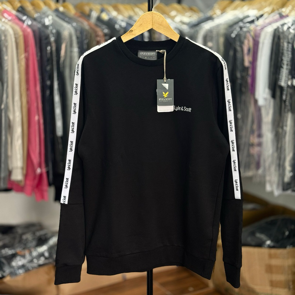 Crewneck Lyle Scott Taped Black BNWT Original 100%