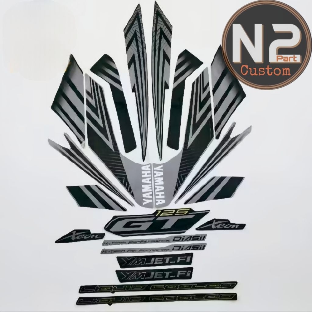 STRIPING YAMAHA XEON GT 125 2014 HITAM STIKER LIST BODY STANDAR MOTOR BERKUALITAS TERBAIK