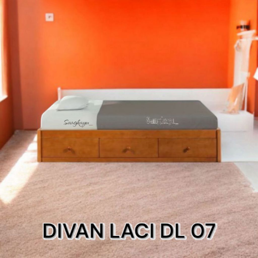 Custom divan laci 140x200 cm finishing natural
