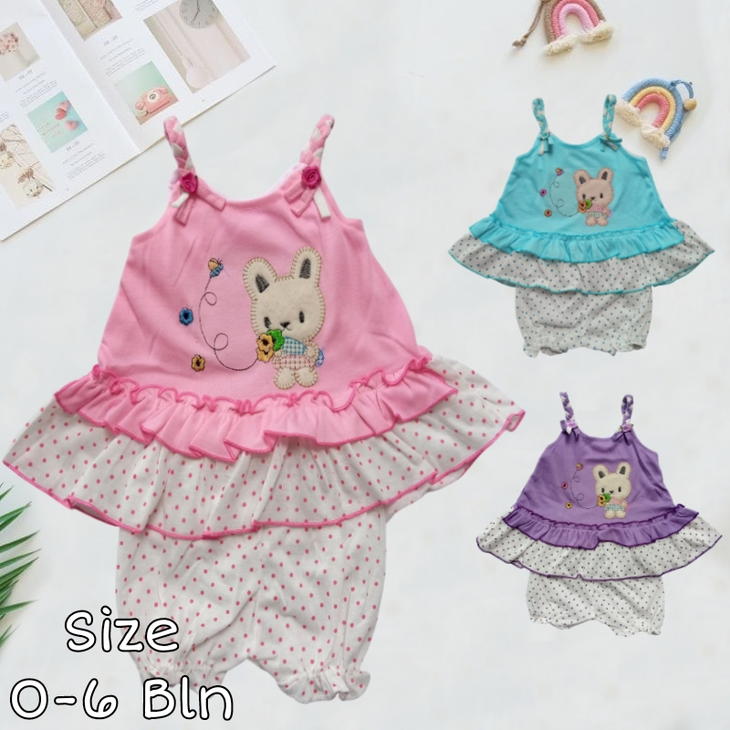 24018 - SETELAN DRESS BAYI NATAL PEREMPUAN BAJU ANAK CEWEK DRES BABY NEW BORN PAKAIAN WANITA USIA 0 