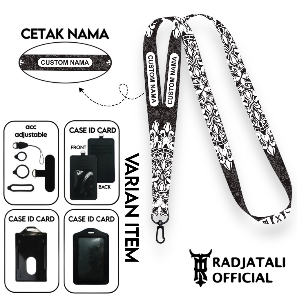 

Lanyard Custom Nama Batik Series V1 Size 1,5cm Bisa Request Nama Full Printing 2 Sisi Gantungan Card Holder Tali Lanyard Hp Custom