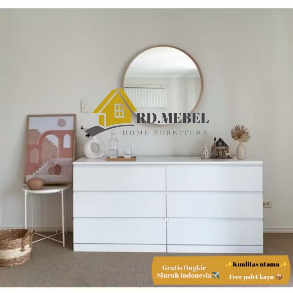 RD. Cabinet drawer laci.6 Rak tv Meja rias Lemari penyimpanan minimalis