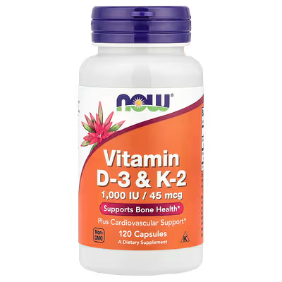 NOW Foods, Vitamin D3 & K2, 120 Capsules