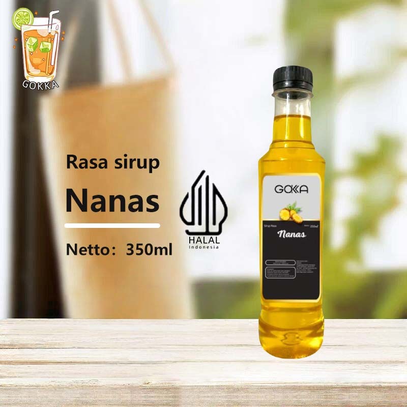 

GOKKA Nanas Minuman Konsetrat Nanas Syrup Sirup Cair Sertifikasi HALAL 350ml