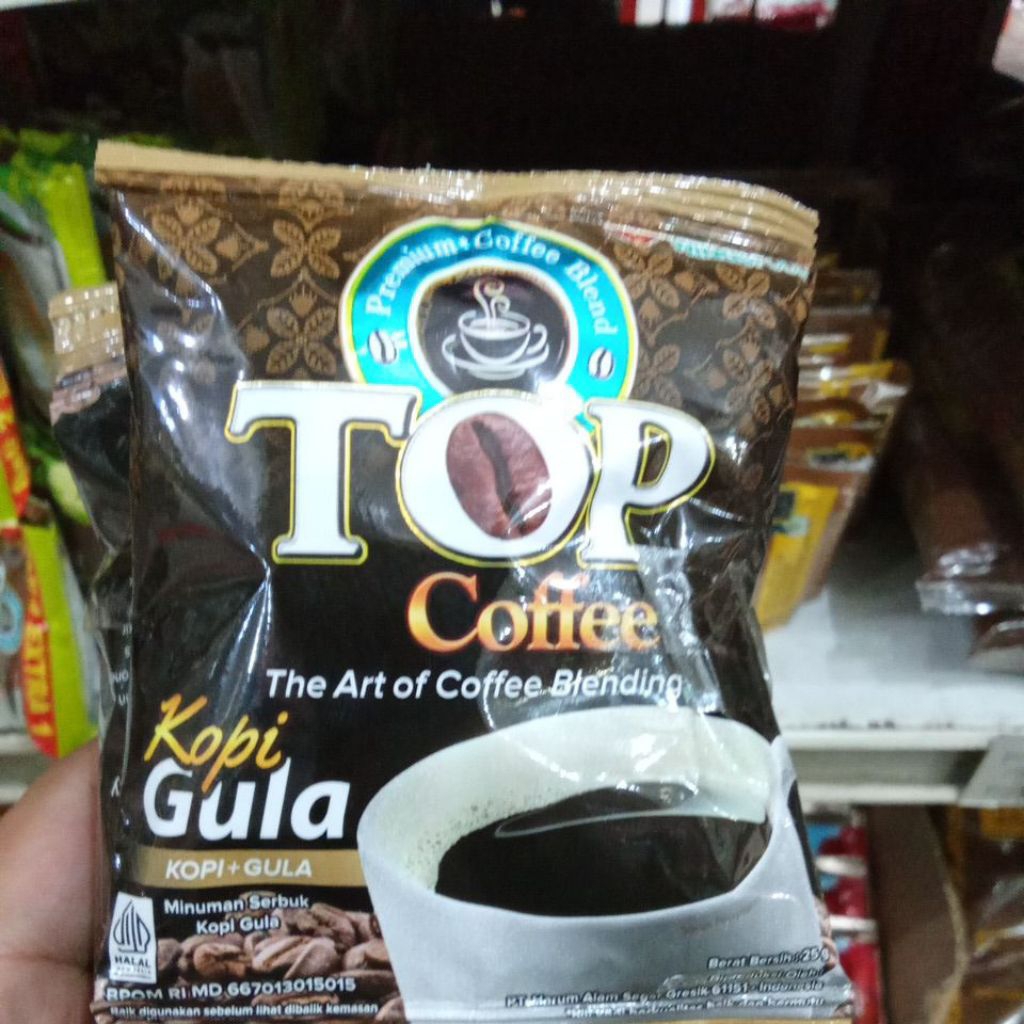 

Top Coffe Premium Kopi Gula 25gr Renteng Isi 12 Sachet