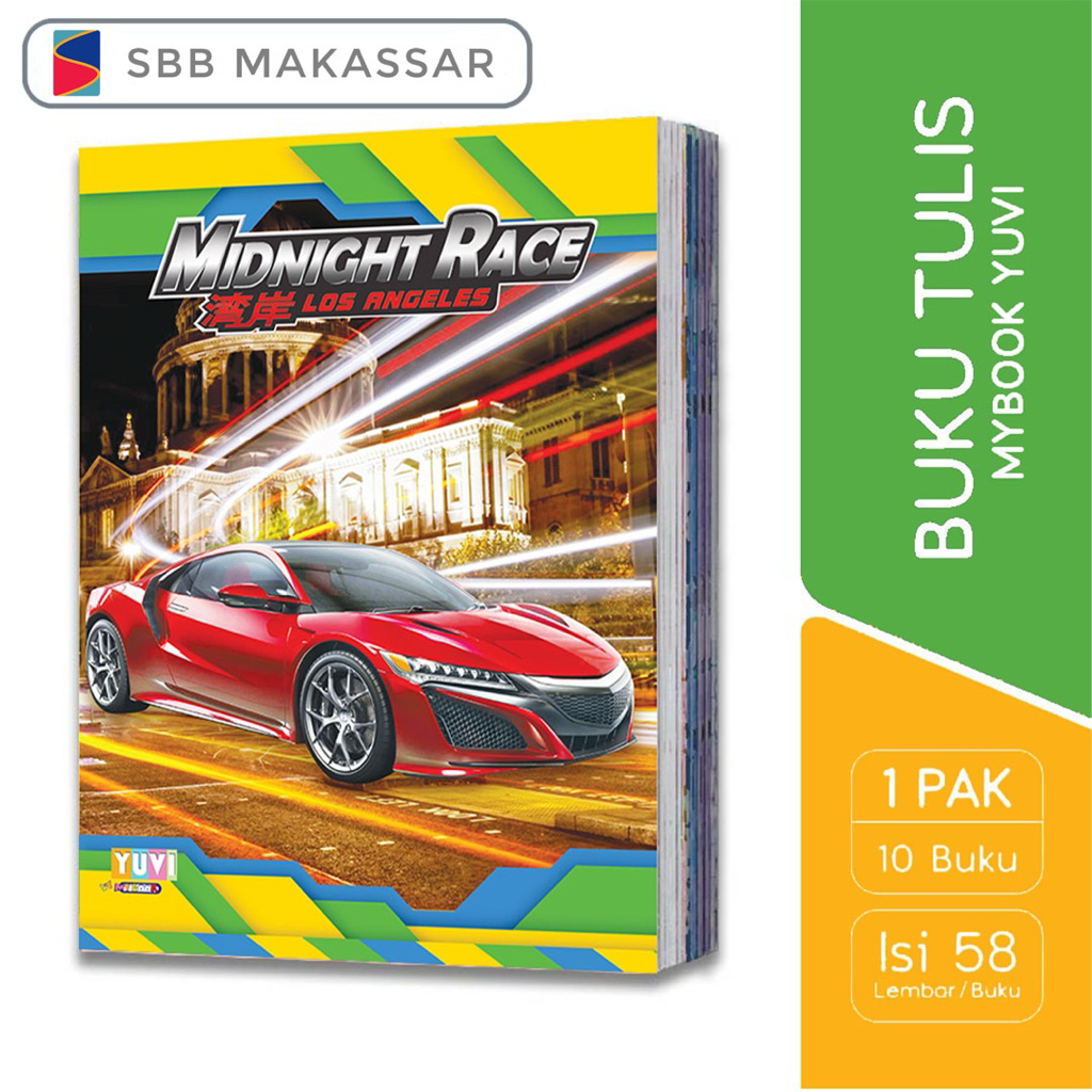 

My Book Distinction Buku Tulis Midnight Race 58 Lembar - 10 Buku