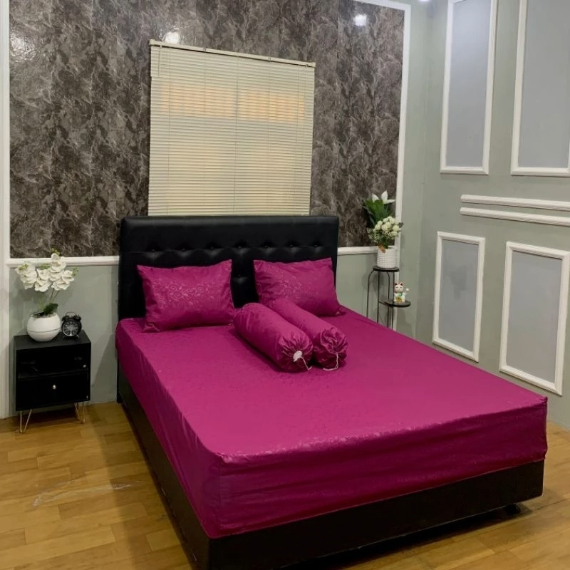 SEPREI POLOS HOMEMADE TINGGI 30CM UKURAN 160X200 PINK FANTA WARNA PREMIUM MURAH HALUS LEMBUT SPREI S