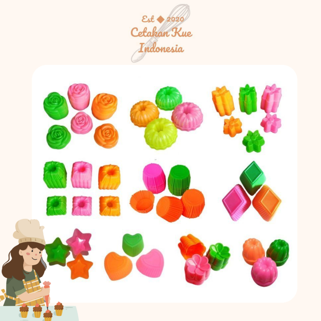 {CKI} [Isi12] Cetakan Kue Kukus Plastik Agar Jelly Puding Kue Putu Ayu Talam Bunga Mawar Sakura Tuli