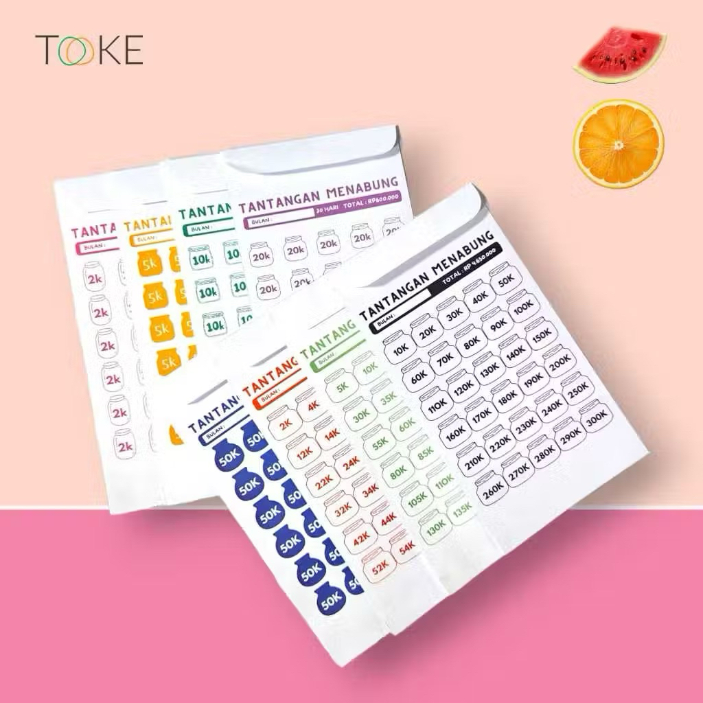 

Amplop Target Savings Challenge Tantangan Menabung Tabungan / Amplop Menabung Challenge