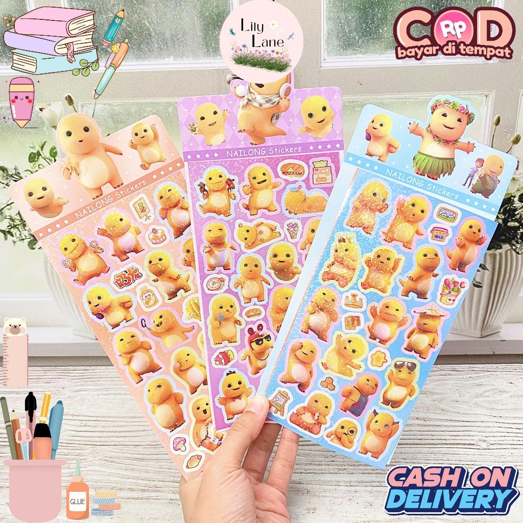 

Stiker 1 Lembar Nailong Dino Kuning - Souvenir Imut Lucu Kado Hadiah