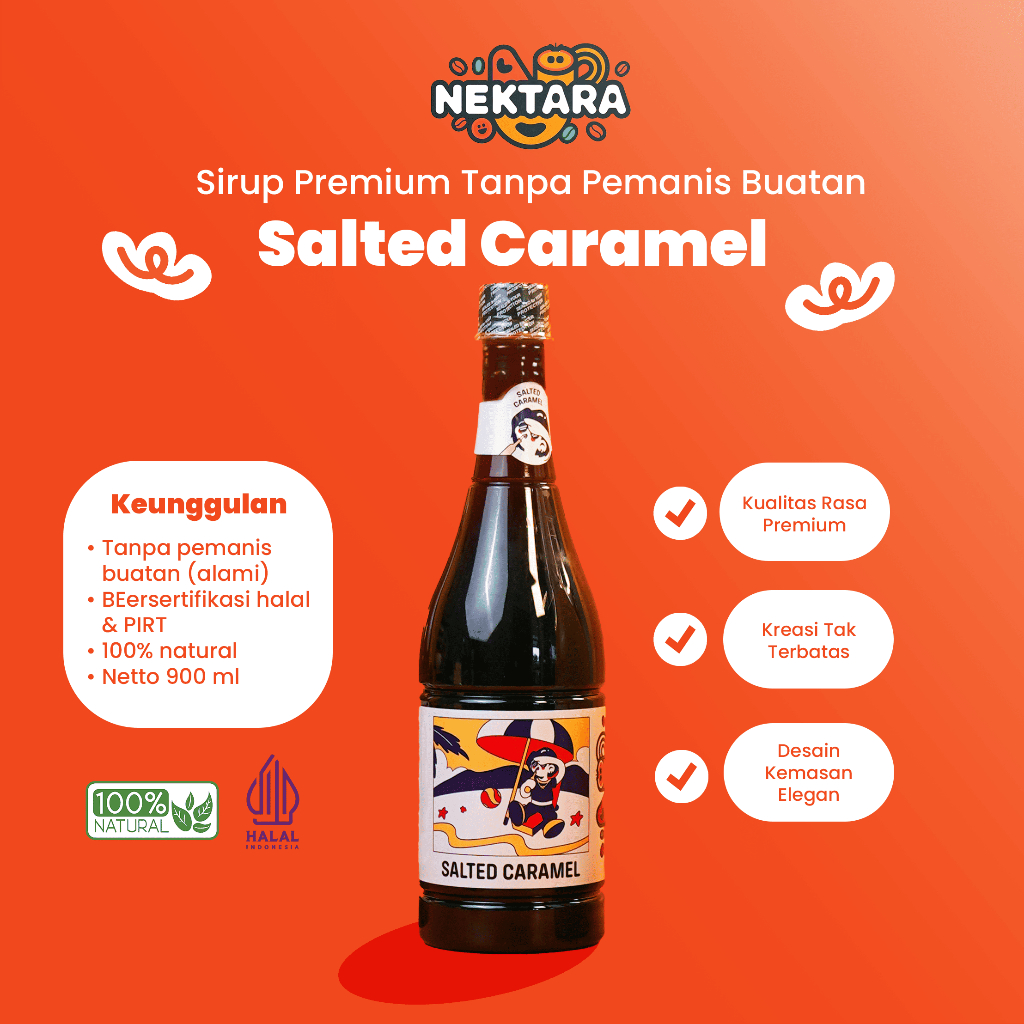 

Nektara Sirup Premium Salted Caramel Tanpa Pemanis Buatan & Pengawet Utk Bahan Makanan & Minuman