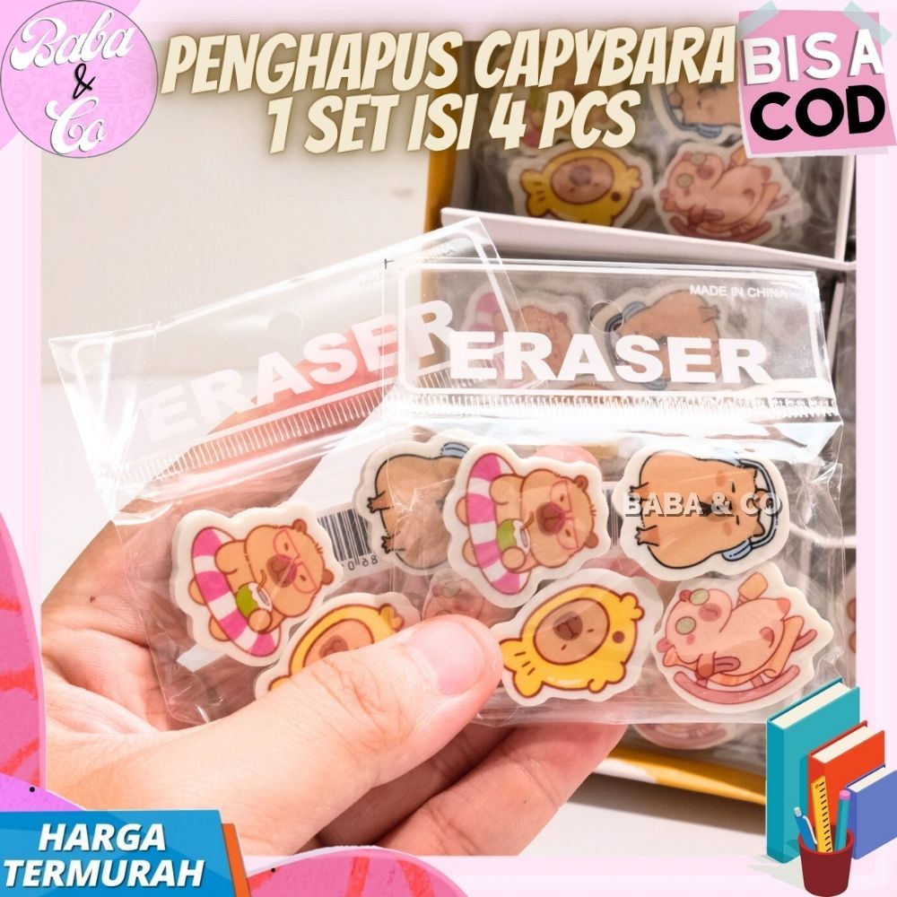 

PENGHAPUS SET CAPYBARA MINI 1 SET 4pcs PENGHAPUS PENSIL MINI CAPYBARA LUCU IMUT UNIK 4pcs ERASER CAPYBARA SIZE KECIL PENGHAPUS UNIK CAPYBARA KAPIBARA
