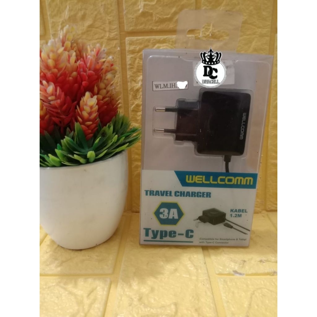 CHARGER HEADPHONE MERK WELLCOMM TYPE C