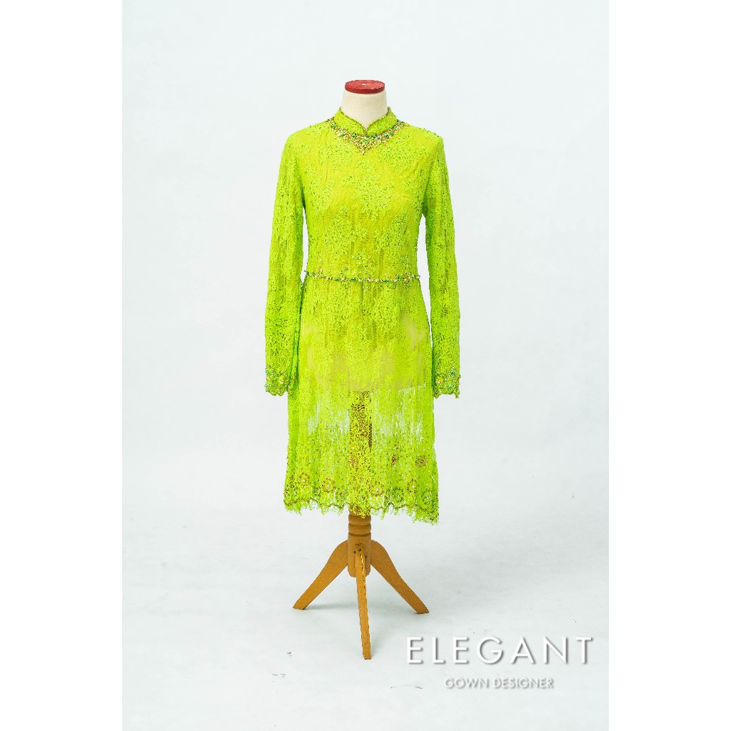 1 Set Kebaya Brukat Hijau Lime