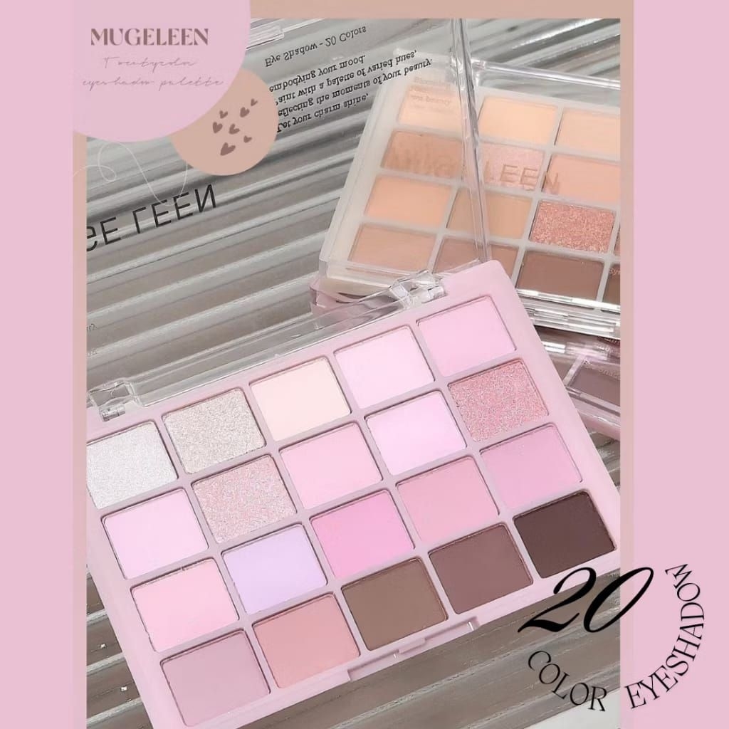 MUGE LEEN Eyeshadow Korean Palette Blooming ChestnutFlowering Jaded 20 Colors Glitter Matte Pigmente