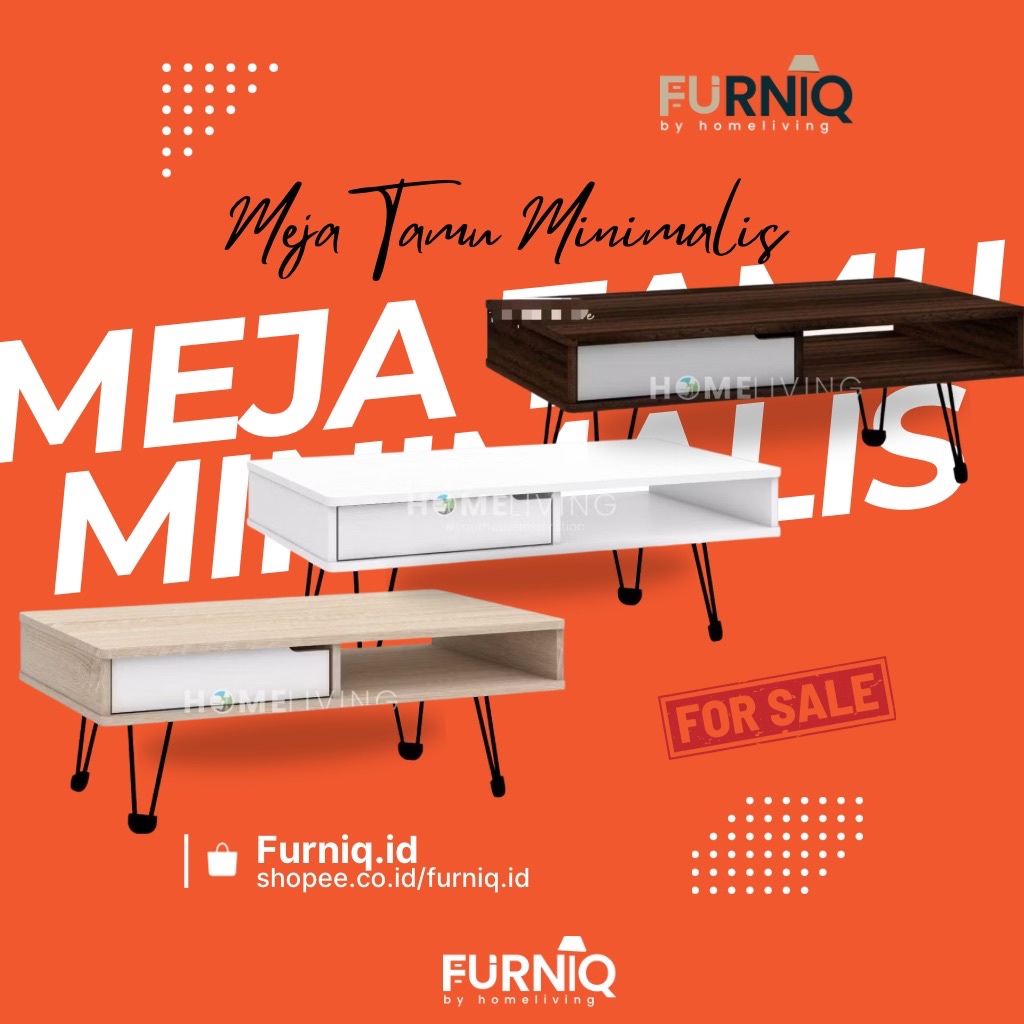 FURNIQ.ID - MEJA TAMU MINIMALIS - MEJA RUANG TAMU - MEJA TEH - MEJA KECIL