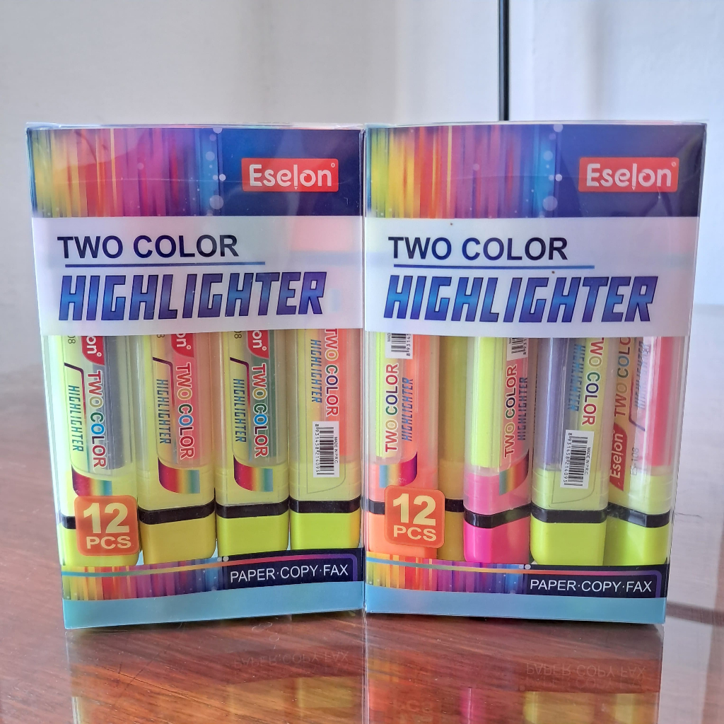 

1 Kotak isi 12 Pcs Stabilo ESELON TWO COLOR HIGLIGHTER