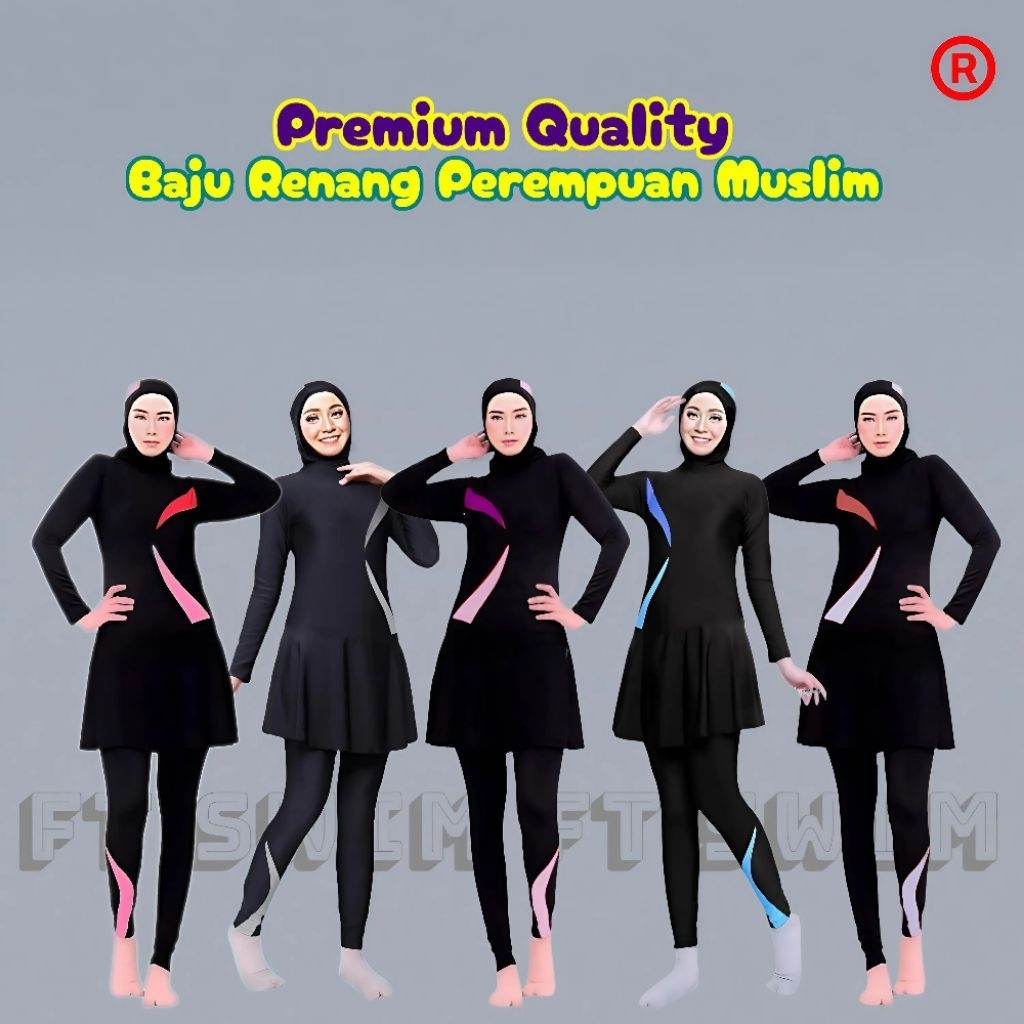 Baju renang muslimah wanita dewasa/pakaian renang remaja perempuan/cewek/swimsuit/muslim baju renang