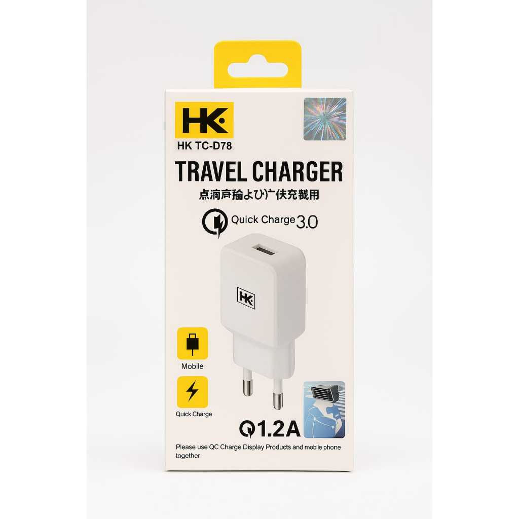 CHARGER TYPE-C HK Travel Charger Type-C HK TC-D78 Quick Charger 1.2A Qualcomm 3.0