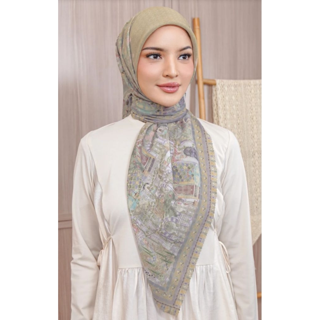 NEW Aire Voile Courtyard Oak Zytadelia Scraf Hijab Segi Empat Voal ZD Scarves