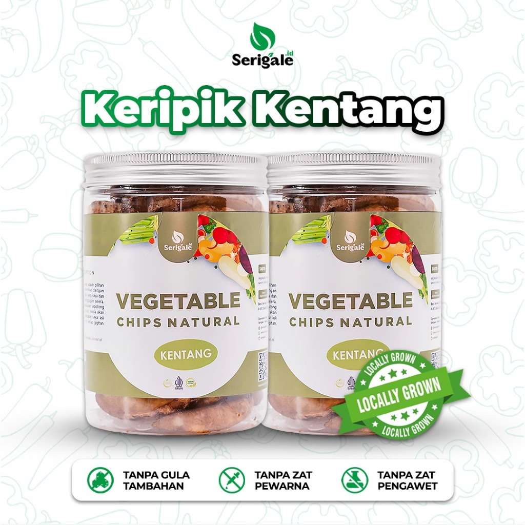 

Serigale Keripik Kentang Potato Wedges Camilan Sehat Diet Kemasan 650ml - New Packaging