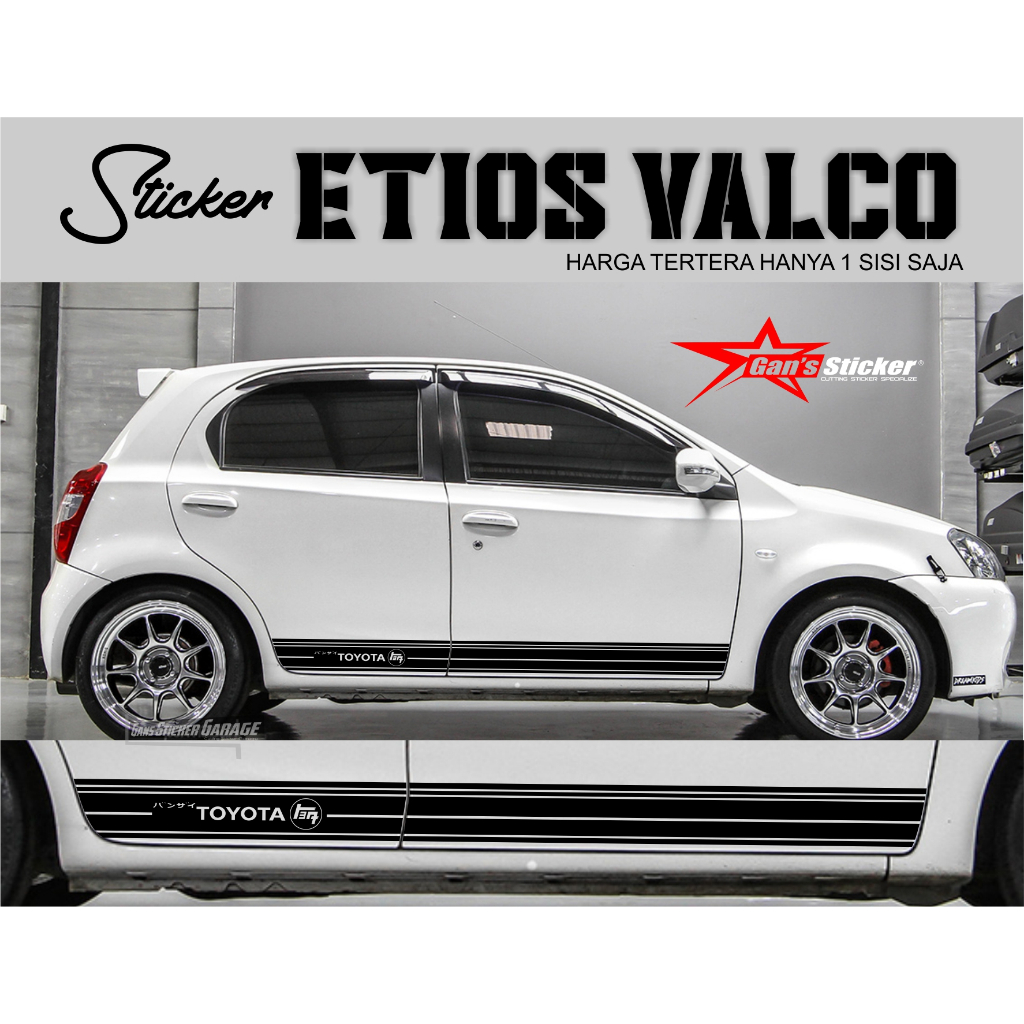 Sticker Pintu Toyota Etios Valco Aksesoris Mobil Etios Valco