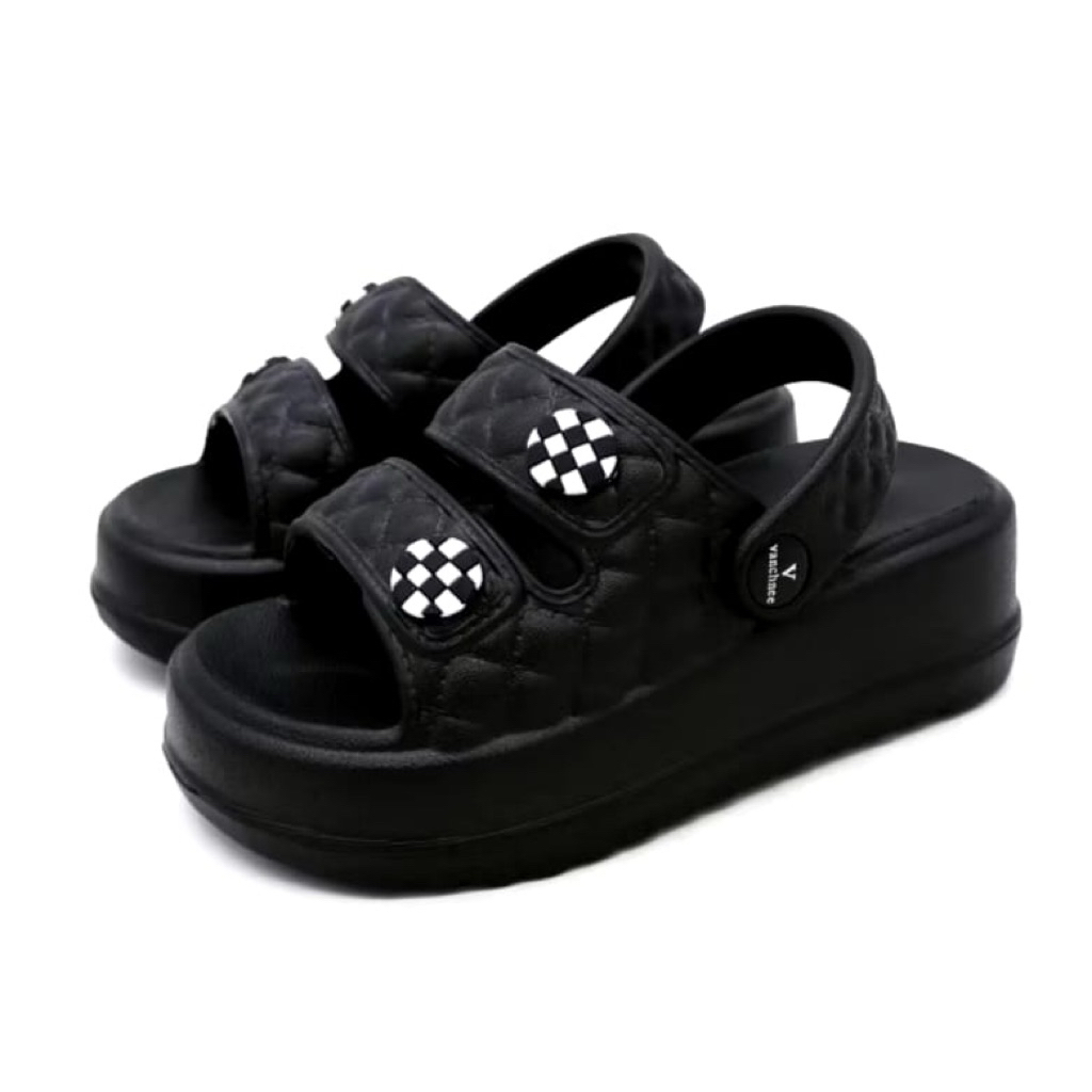 Sandal Anak Perempuan Tali Belakang Sandal Wedges Tali Motig Kancing Balita Sendal Anak 2-5 Tahun