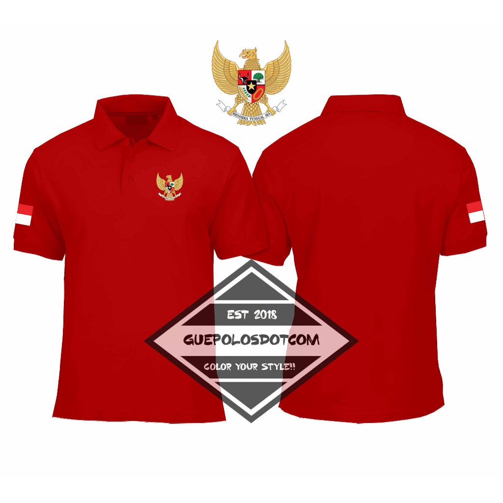 POLOSHIRT BERKERAH LOGO GARUDA PANCASILA - Baju Berkerah Logo Garuda Pancasila - POLO GARUDA PANCASI