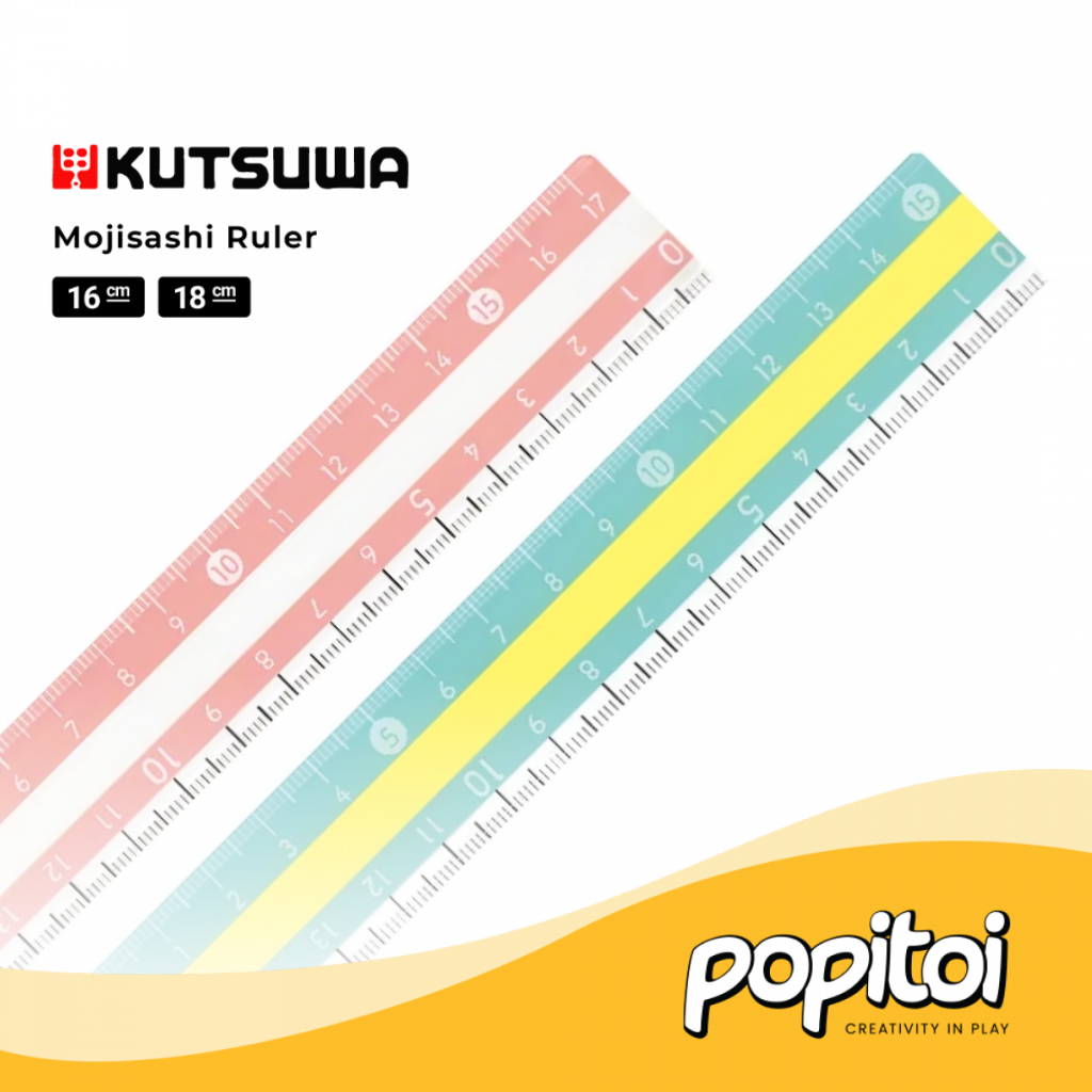 

Kutsuwa Mojisashi Ruler 16 18 cm Penggaris Lurus Acrylic Akrilik