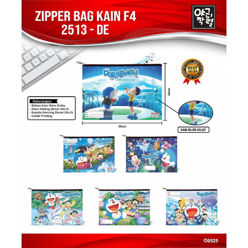 

Map zipper sleting F4 buku pelajaran DORAEMON