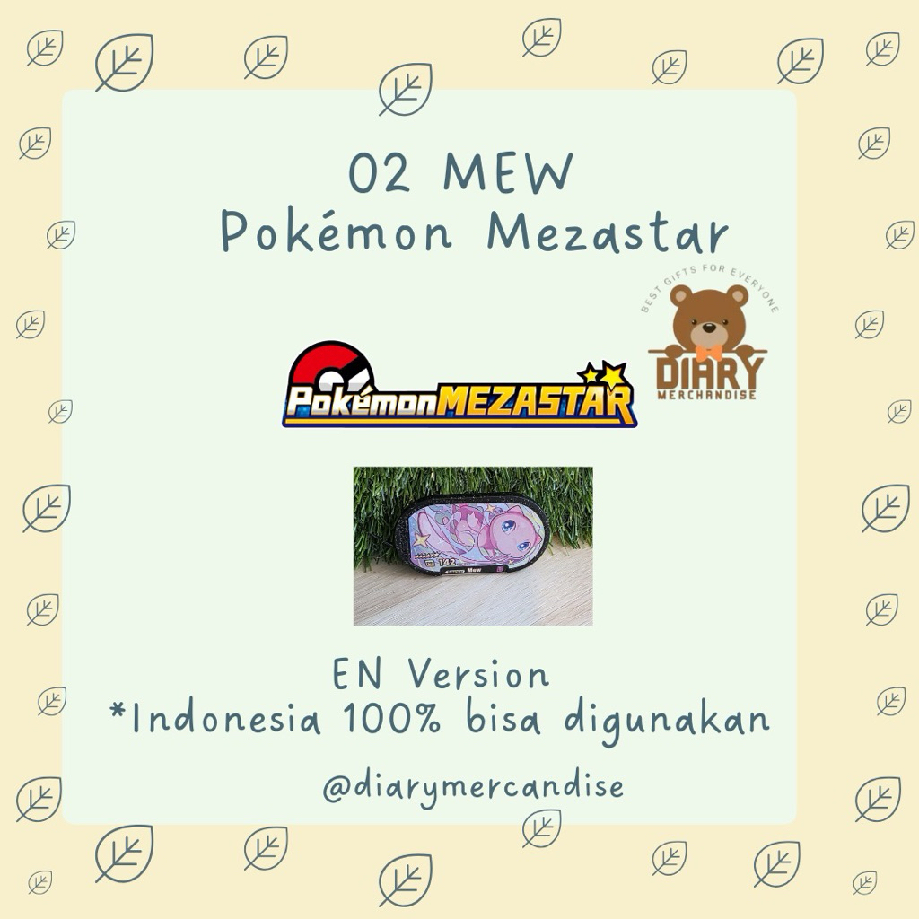 MEW POKEMON MEZASTAR INDONESIA TAG EN VERSION REGIONAL INDONESIA