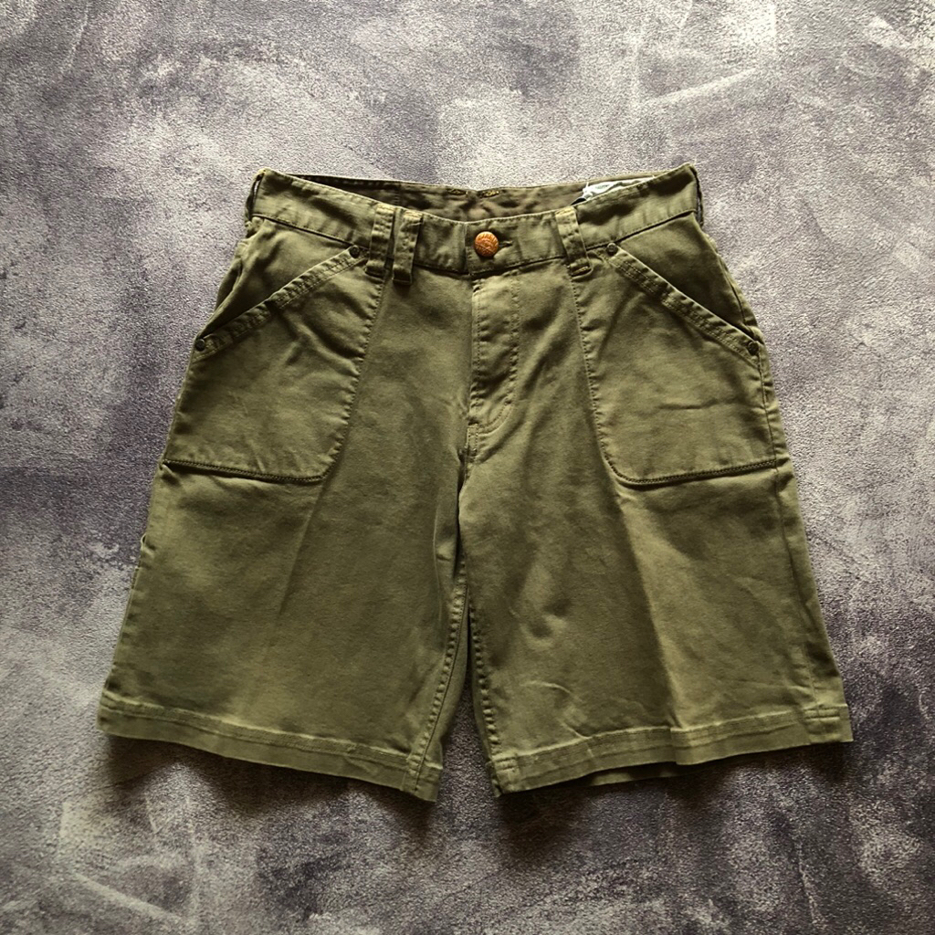 Short Pants Soft Jeans Cargo Lime NCM Second Size 30,celana pendek hijau second celana pendek jeans 